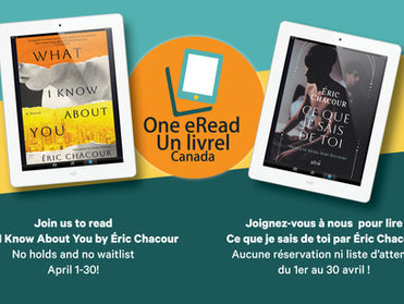 Join 2026 One eRead Canada: What I Know About You by Éric Chacour!