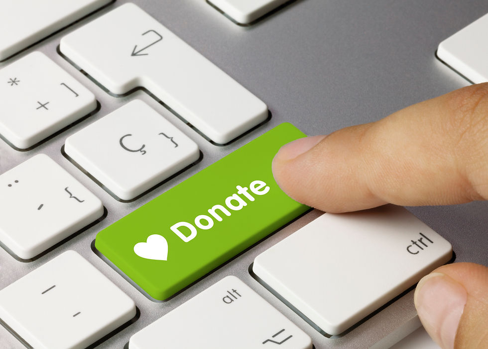 A keyboard with a green button that says "Donate".